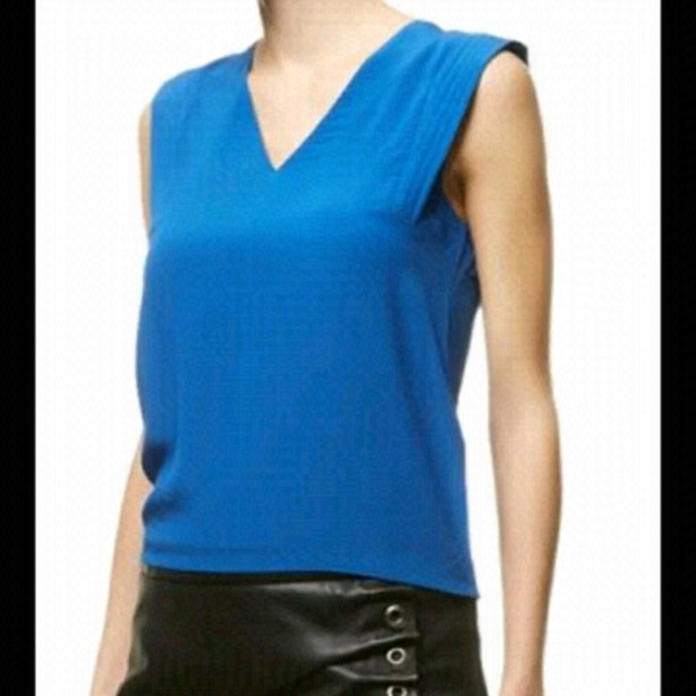 MAJE Lustra blue silk top